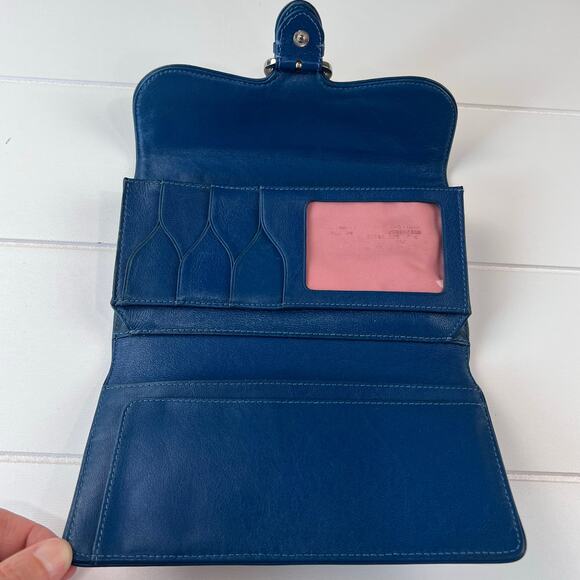 Cole Haan Vintage Cerulean Blue Handbag Purse & Ocean Alexa Wallet - Picture 14 of 16
